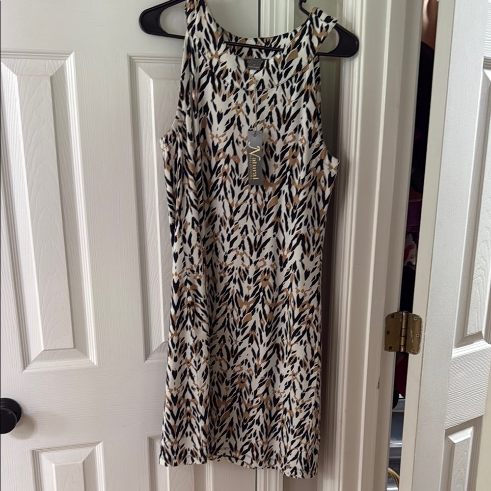 Natural Reflections Black and Tan Mini Dress